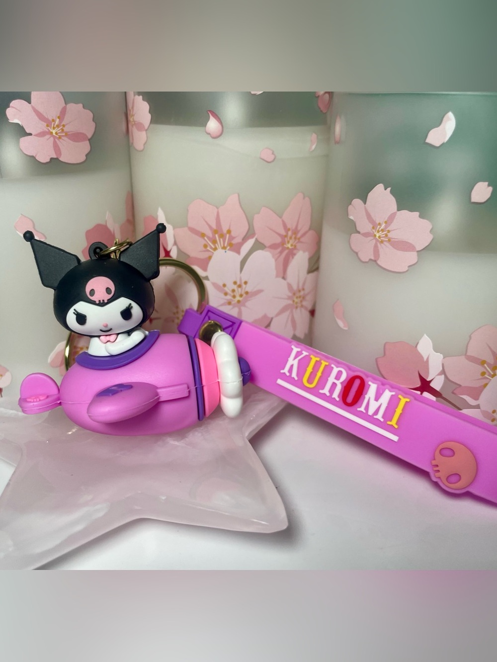Kuromi Airplane Keychain